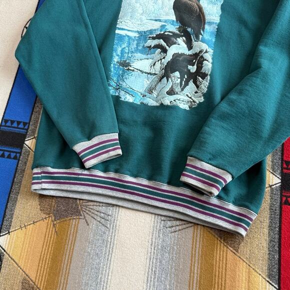 Vintage 90s Eagle Nature Outdoor Crewneck Sweatshirt Size XL Animals USA Made - Picture 4 of 9